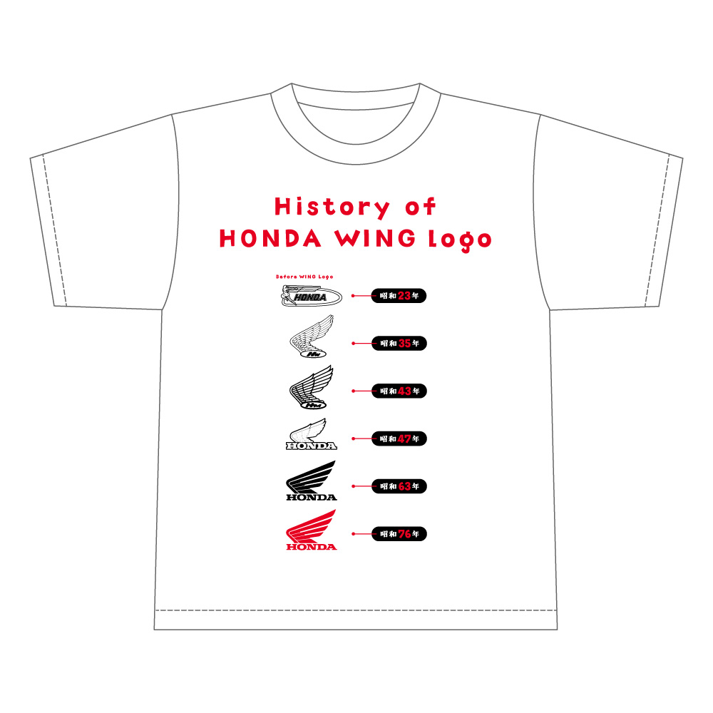HONDA × 昭和100周年祭 コラボTシャツ ウイングマークヒストリー V2 フロント